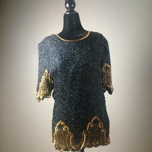 Vintage beads and sequin blouse